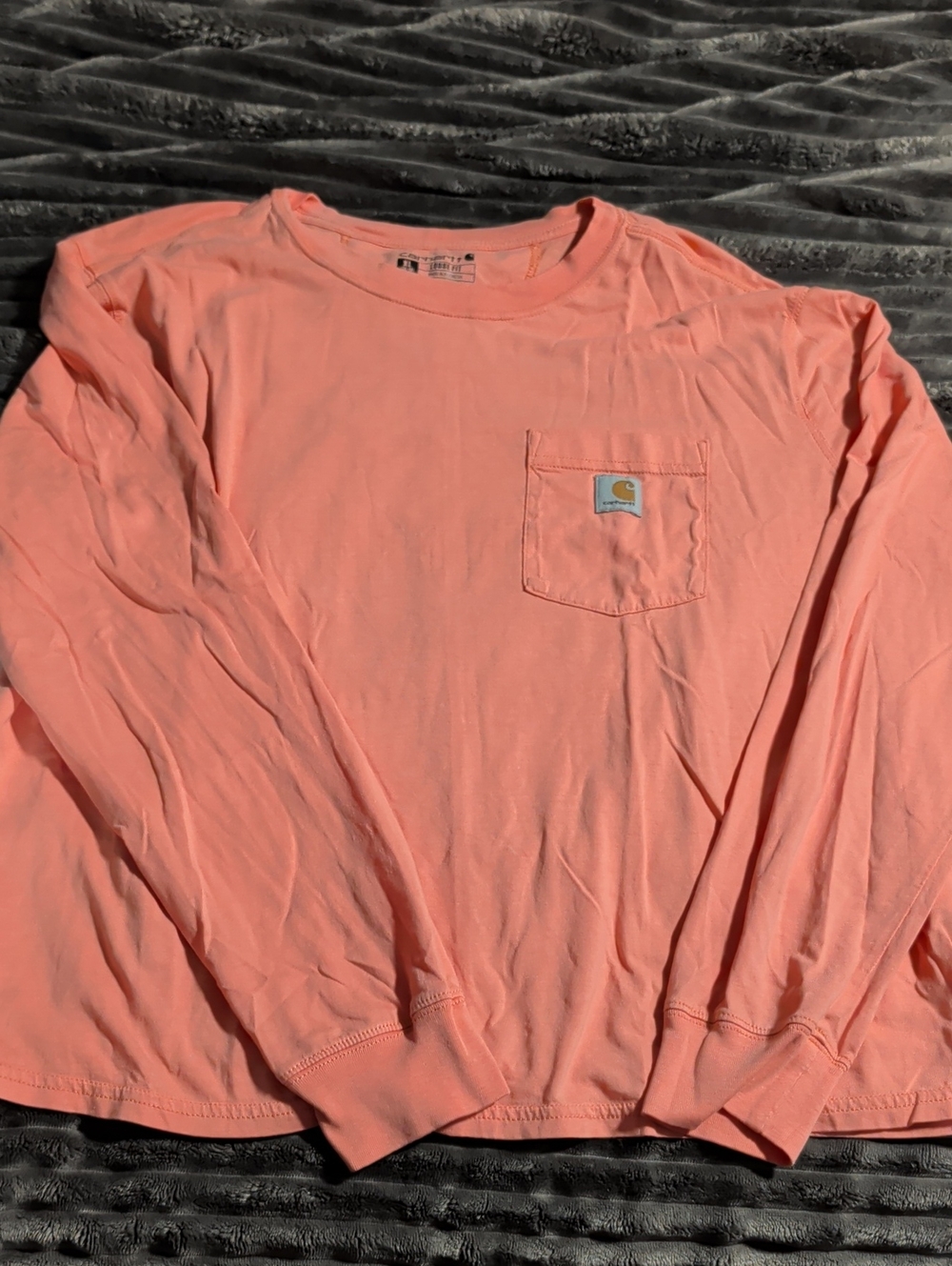 Carhartt Long-Sleeve Pocket Tee in Coral